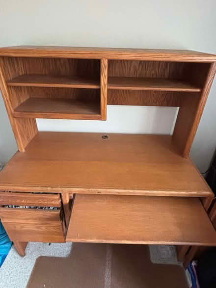 Photo of free Oak computer desk (Concord, by De La Salle HS) #2