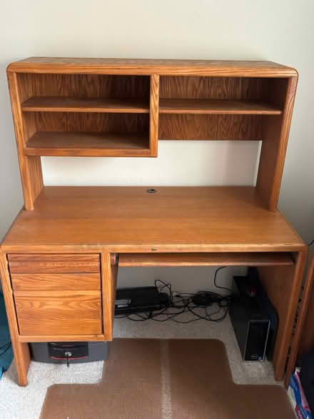 Photo of free Oak computer desk (Concord, by De La Salle HS) #1