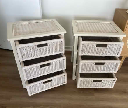 Photo of free 2 white wicker drawer units (Wimbledon Village SW19) #4