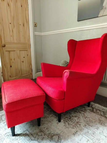 Photo of free Ikea Strandmon chair and footstool (Walsall WS2) #2