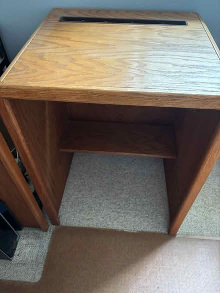 Photo of free Oak printer cabinet (Concord, by De La Salle HS) #1