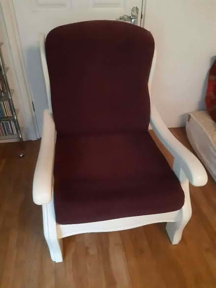 Photo of free Armchair Burgundy Wine, Cream frame (Cromford DE4) #2