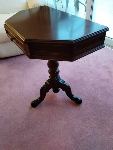 Photo of free Small dark wood table with drawer (B91 - Central Solihull) #2