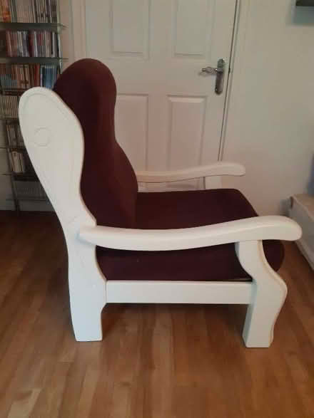 Photo of free Armchair Burgundy Wine, Cream frame (Cromford DE4) #1