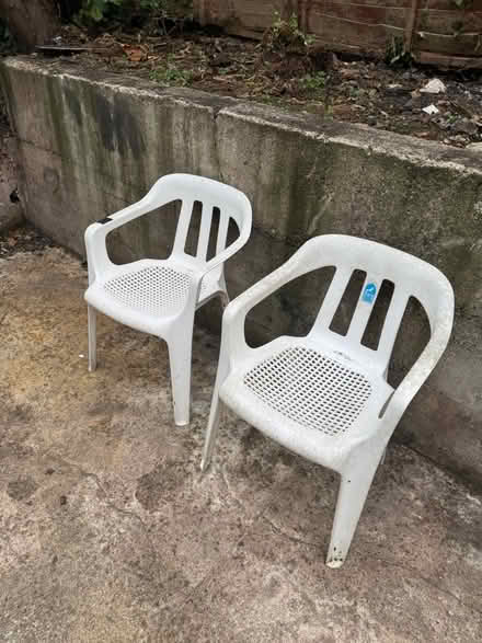 Photo of free Four white garden chairs (Lewisham) #2