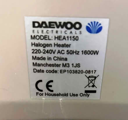 Photo of free Daewoo Halogen Heater (Dorking RH4) #2