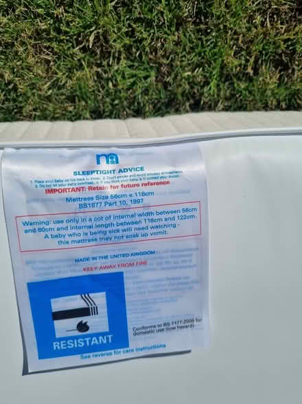 Photo of free Cot mattress (West Parley BH22 8) #2