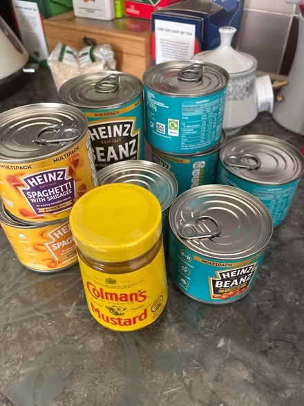 Photo of free Out of date tins & jar of mustard (Far Bletchley MK3) #1