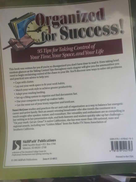 Photo of free Organized for success book (Leonardo/Middletown) #2