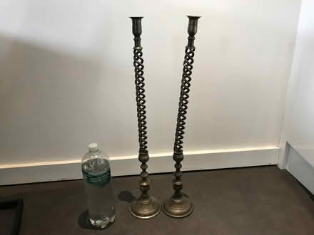 Photo of free Brass effect candlesticks x 2 (Surbiton kt5) #1