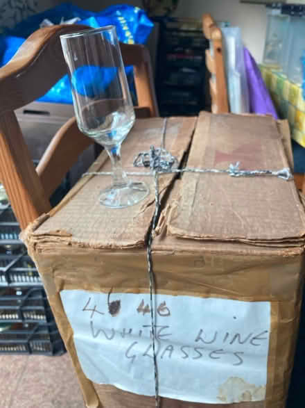 Photo of free Box of white wine glasses (West London W3. Acton) #1