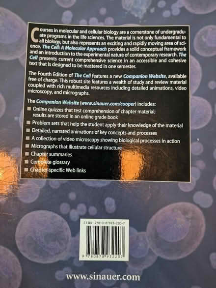 Photo of free The Cell textbook (North Abingdon OX14) #2