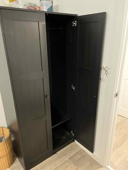 Photo of free Black wood wardrobe (Curbridge SO30) #1