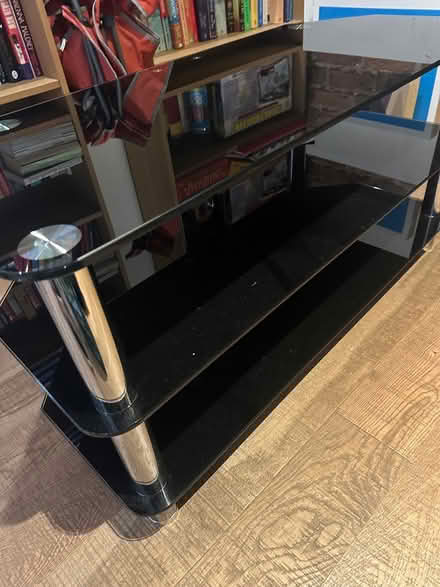 Photo of free Black glass tv stand (Fernhill Heath) #2
