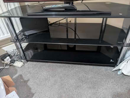 Photo of free Black glass TV stand (Sparkbrook B11) #1