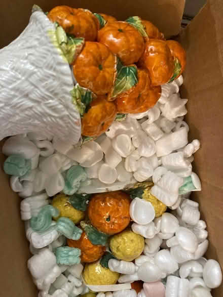 Photo of free Two sculptures with pumpkins leaves (Foothill Boulevard Cupertino) #1