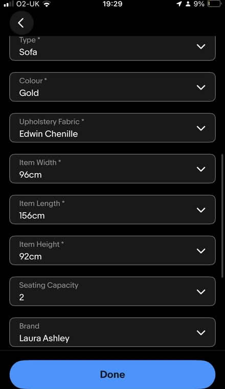 Photo of free Laura Ashley - 2 Seater Sofa (Walton, Chesterfield S40) #3
