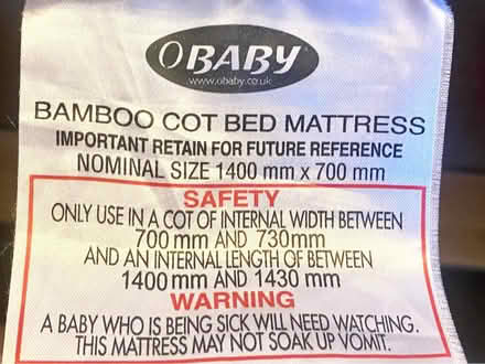 Photo of free Cot mattress (Mortlake) #3