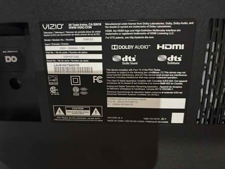 Photo of free Visio 48" TV (needs work) (Acton near Nara Park) #1