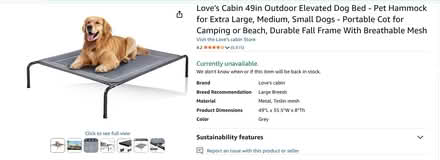 Photo of free Elevated Dog Bed (Morningside Heights) #1