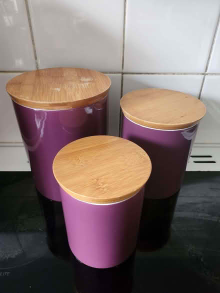 Photo of free 3 storage jars - purple (Middleton MK10) #1