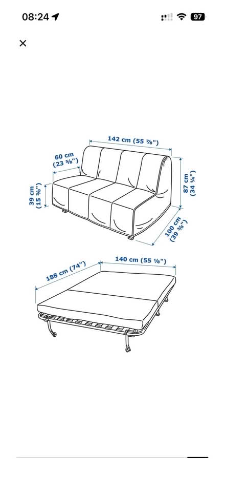 Photo of free IKEA 2-seat sofa-bed LYCKSELE LÖVÅS (Goldenacre EH5) #3