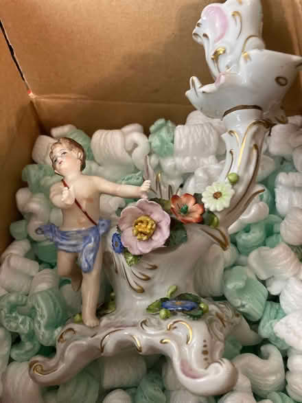 Photo of free Angel figurine with flowers (Foothill Boulevard Cupertino) #1