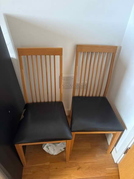 Photo of free 2x solid oak chairs (N7 8bw) #1