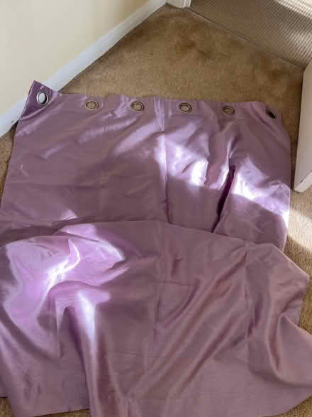 Photo of free Lilac satin material curtains (Springfield MK6) #1