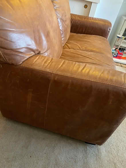 Photo of free 2 Seater Italian leather sofa (Royal Leamington Spa CV32) #3