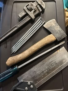 Photo of free box of misc tools, nails, saws #2