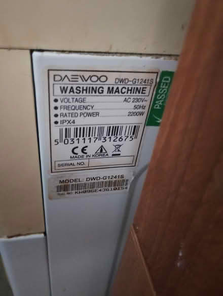 Photo of free Daewoo DG Washing machine (Barking (Barking (IG11)) #2