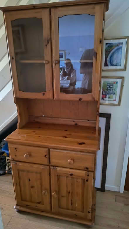 Photo of free Small pine glazed dresser (Leighton Buzzard LU7) #1