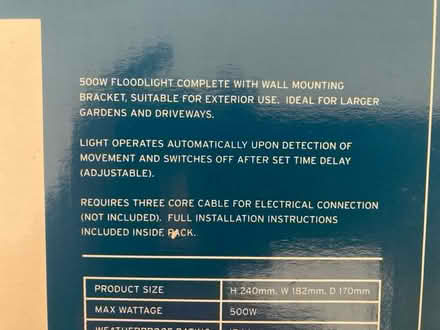 Photo of free Mains powered Floodlight (Unused) (Old St Mellons, Cardiff CF3) #1