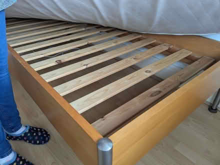 Photo of free Single Bed, Beech Wood and Chrome in Good Condition (Southport PR9) #4