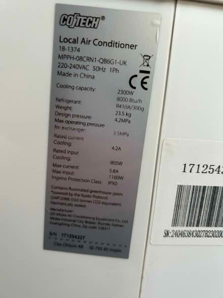 Photo of free Air conditioner (Old Heath CO2) #3
