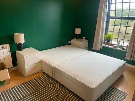 Photo of free Divan bed base and bedside tables (Lancaster LA1) #1