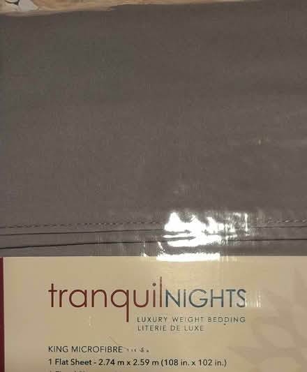 Photo of free Gray King size flat sheet (Mavis and burnhamthorpe) #2