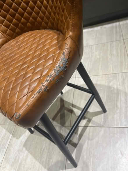 Photo of free 2 x tan faux leather bar stools (Golborne WA3) #4