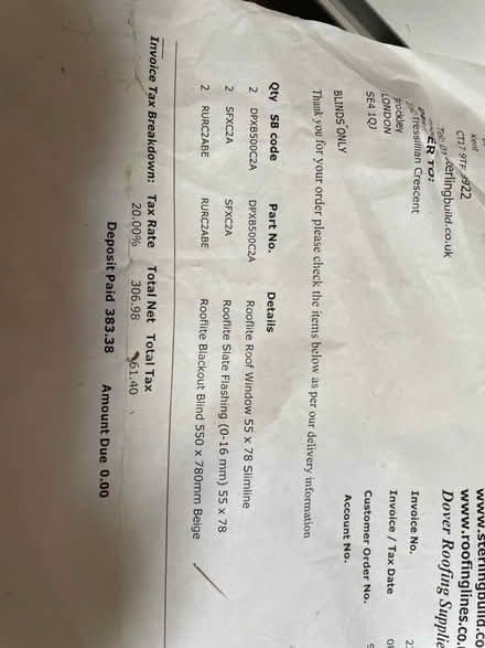 Photo of free Skylight Blackout Blind 550mmx780mm (Brockley SE4) #2