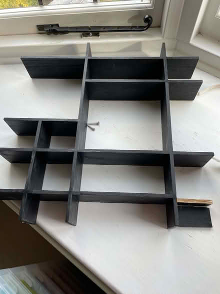 Photo of free Black wooden knick knack shelf unit (South Oxfordshire RG9) #1