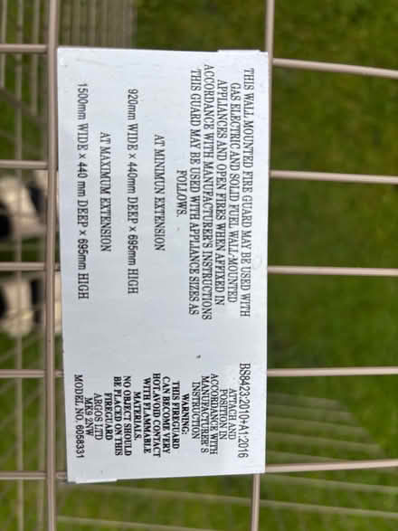 Photo of free Large fireguard (Lazonby CA10) #2