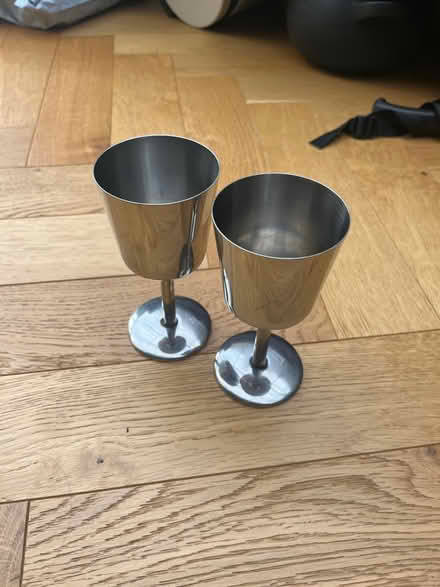Photo of free 2 metal wine glasses (Teddington TW11) #1