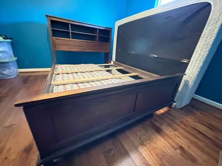 Photo of free Full size bed and nightstand (Aldie) #1