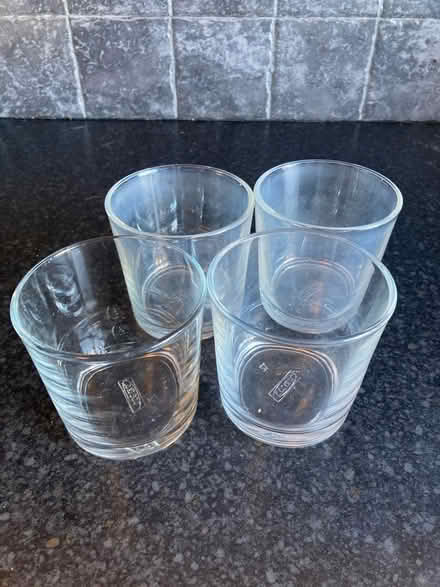 Photo of free Clear glass candleholders (Wickford, Essex SS11) #1