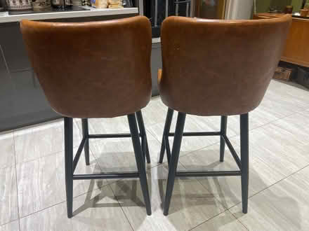 Photo of free 2 x tan faux leather bar stools (Golborne WA3) #2