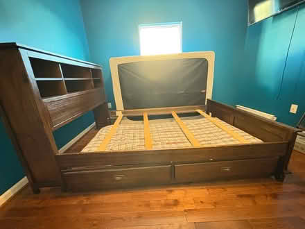 Photo of free Full size bed and nightstand (Aldie) #4