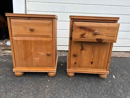 Photo of free Two pine bedside cabinets (Hinksford DY6) #1