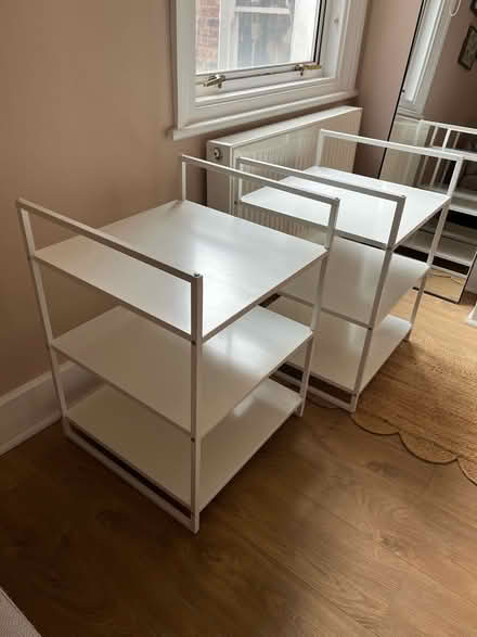 Photo of free 2 white side tables (Furzedown SW16) #2