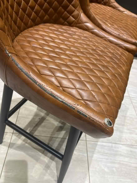 Photo of free 2 x tan faux leather bar stools (Golborne WA3) #3